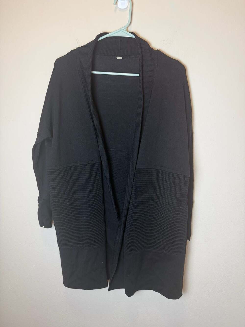 Lululemon Sit In Lotus Wrap II Cardigan Black Merino Wool